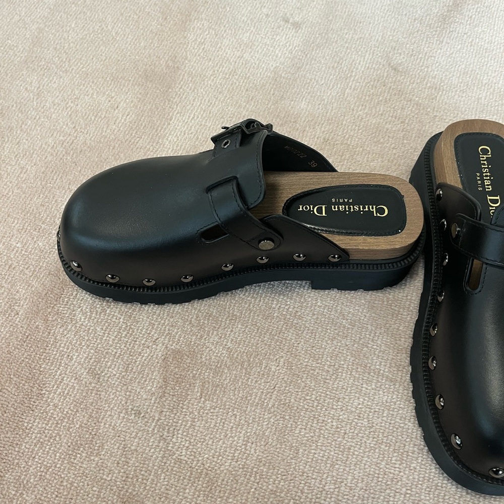 Dior leather studded accent mules - Picture 9 of 17